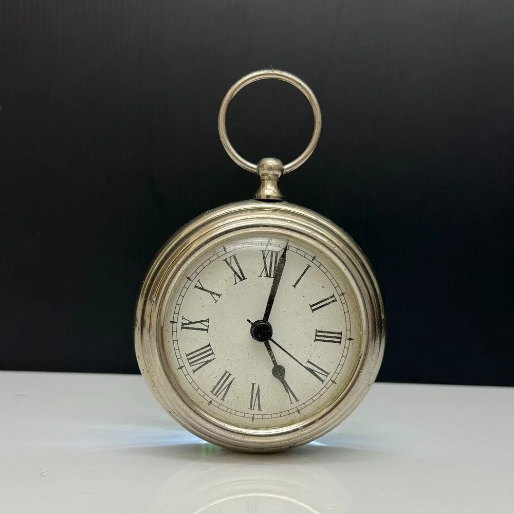 VINTAGE Clock Mechanical Pocket Watch 3 7/8" - Picture 2 of 4
